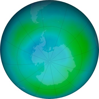 Antarctic ozone map for 2017-02